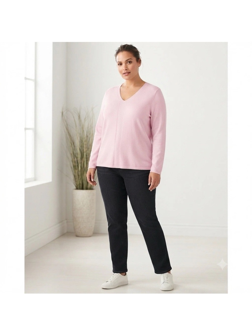 Talbots Pastel Pink V-Neck Sweater Size XL